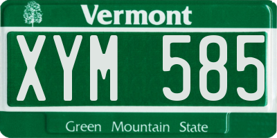 VT license plate XYM585