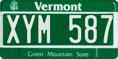 VT license plate XYM587