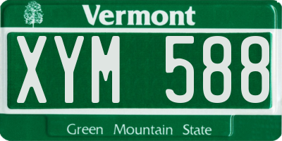 VT license plate XYM588