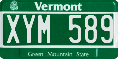 VT license plate XYM589