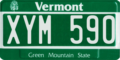 VT license plate XYM590