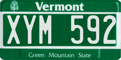 VT license plate XYM592