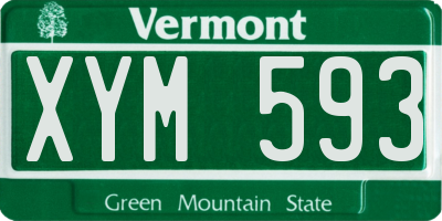 VT license plate XYM593