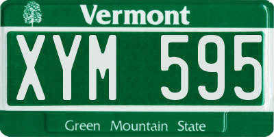 VT license plate XYM595