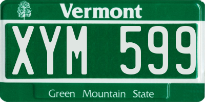 VT license plate XYM599