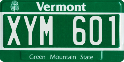 VT license plate XYM601