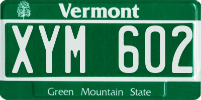 VT license plate XYM602