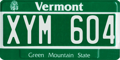 VT license plate XYM604