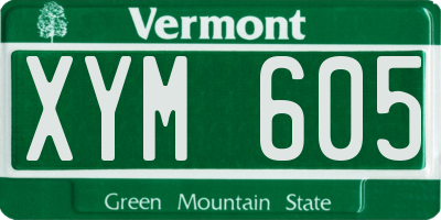 VT license plate XYM605