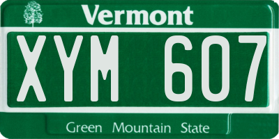 VT license plate XYM607