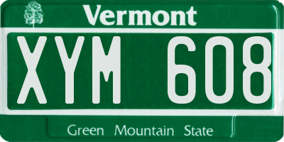 VT license plate XYM608