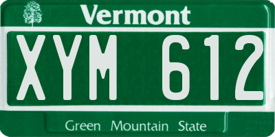 VT license plate XYM612