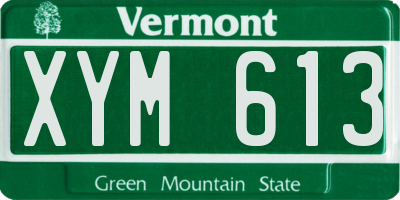 VT license plate XYM613