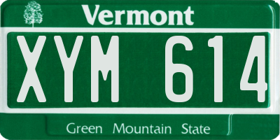 VT license plate XYM614