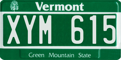 VT license plate XYM615