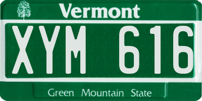 VT license plate XYM616