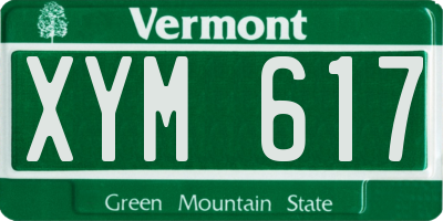 VT license plate XYM617
