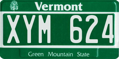 VT license plate XYM624