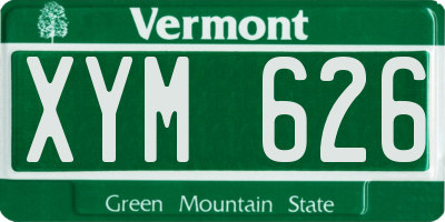 VT license plate XYM626
