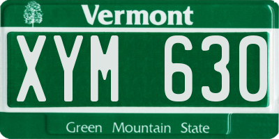 VT license plate XYM630