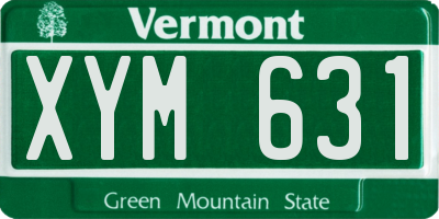 VT license plate XYM631
