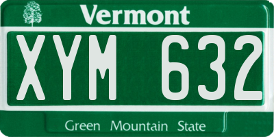 VT license plate XYM632