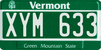 VT license plate XYM633
