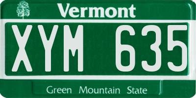 VT license plate XYM635