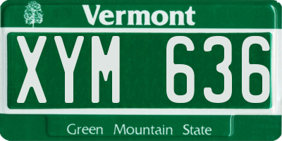 VT license plate XYM636