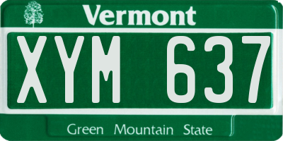 VT license plate XYM637