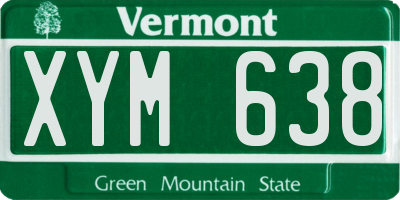 VT license plate XYM638