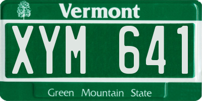 VT license plate XYM641