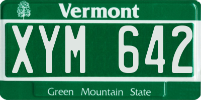 VT license plate XYM642