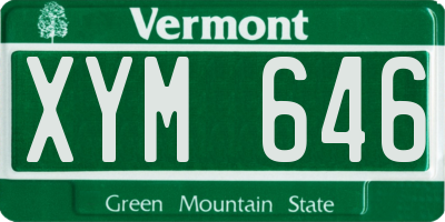 VT license plate XYM646