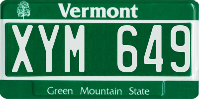 VT license plate XYM649