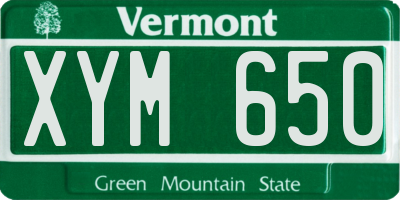 VT license plate XYM650