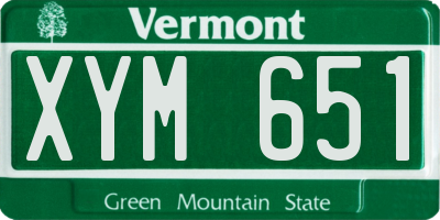 VT license plate XYM651