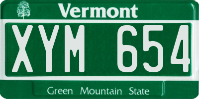 VT license plate XYM654