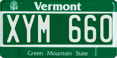 VT license plate XYM660