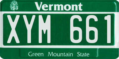 VT license plate XYM661
