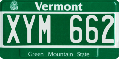 VT license plate XYM662