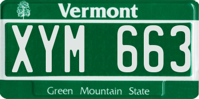 VT license plate XYM663