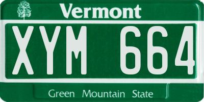 VT license plate XYM664