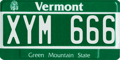 VT license plate XYM666