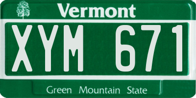 VT license plate XYM671