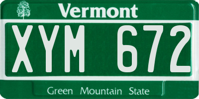 VT license plate XYM672