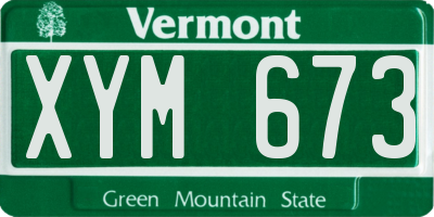 VT license plate XYM673