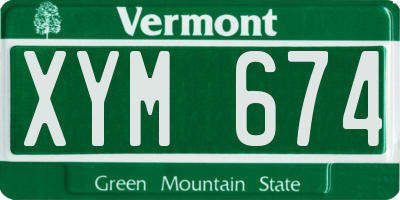 VT license plate XYM674