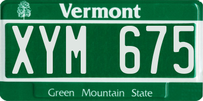VT license plate XYM675