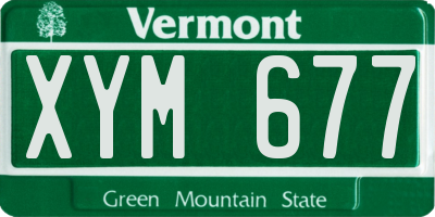 VT license plate XYM677